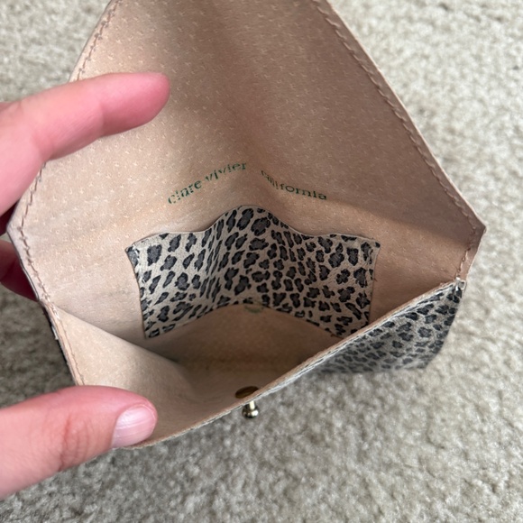 CLARE VIVIER Leopard Raw Leather Envelope Clutch / Wallet - Picture 4 of 6